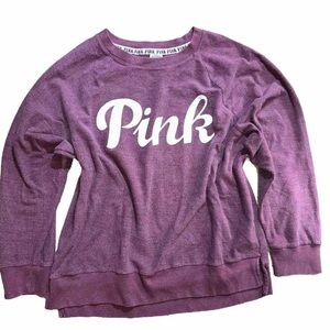 Victoria’s Secret Pink Crew Neck Sweatshirt Plum SZ L